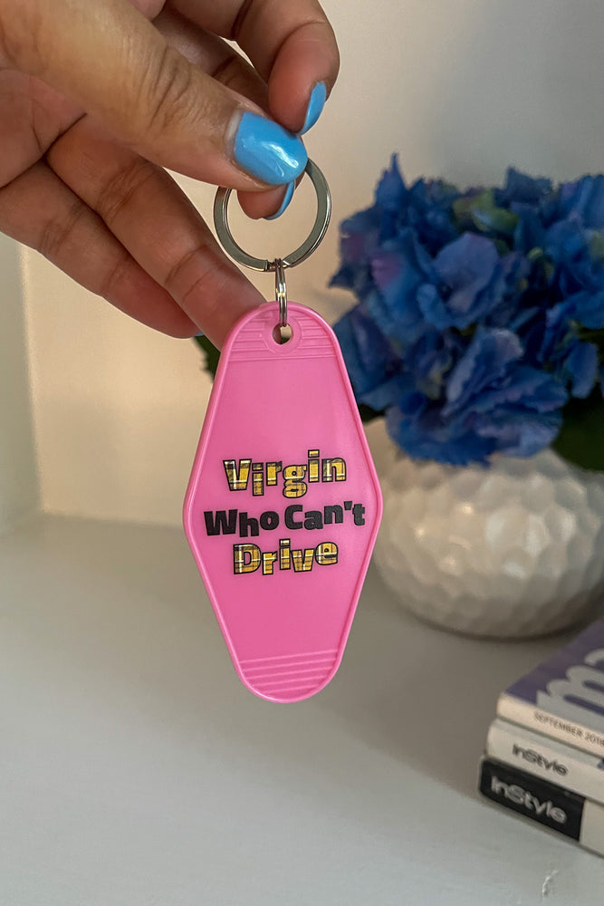 Virgin Who Can't Drive Clueless Motel Keychain