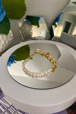 Half & Half Bracelet - Gold Chain and Pearl