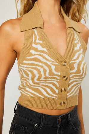 The Wild Side - Sweater Halter Top